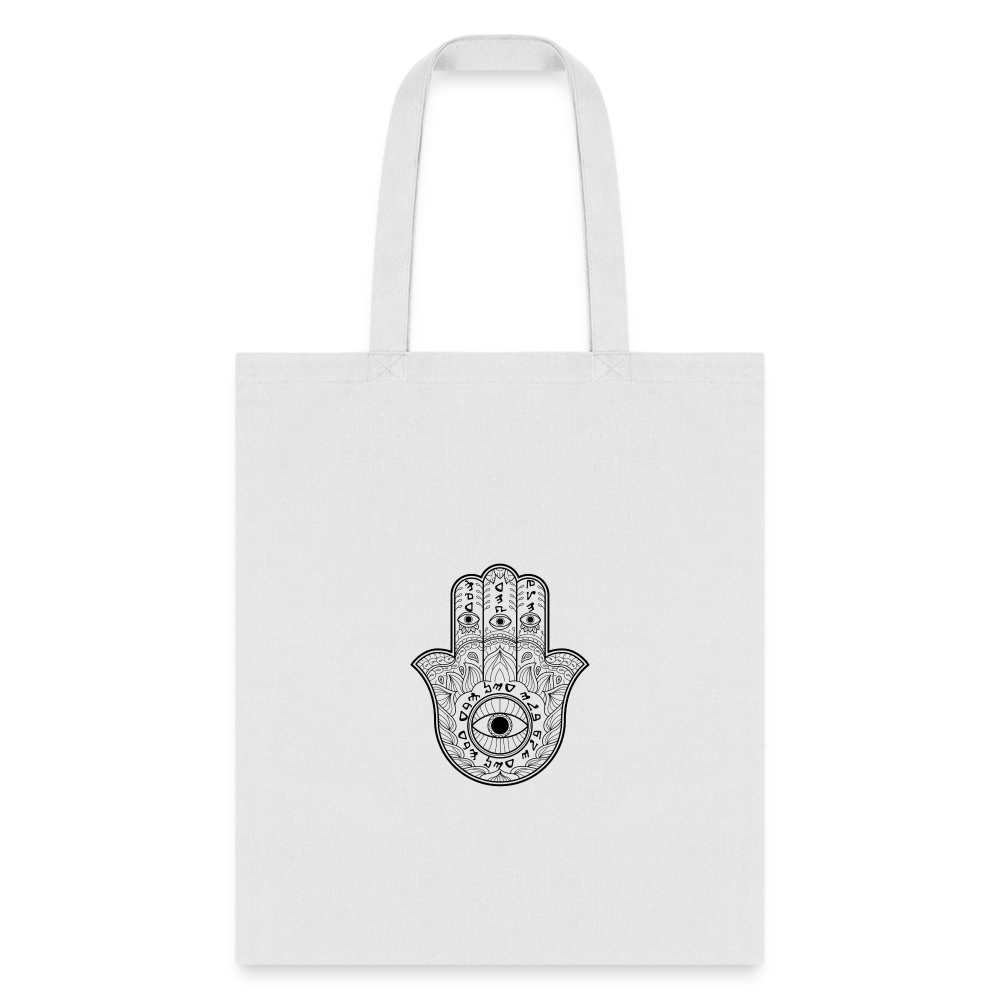 Single Hamsa Tote Bag - white