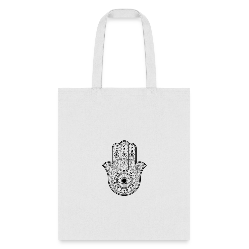 Single Hamsa Tote Bag - white