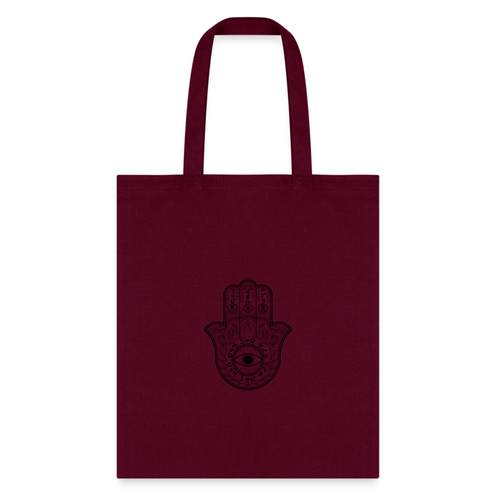 Single Hamsa Tote Bag - burgundy