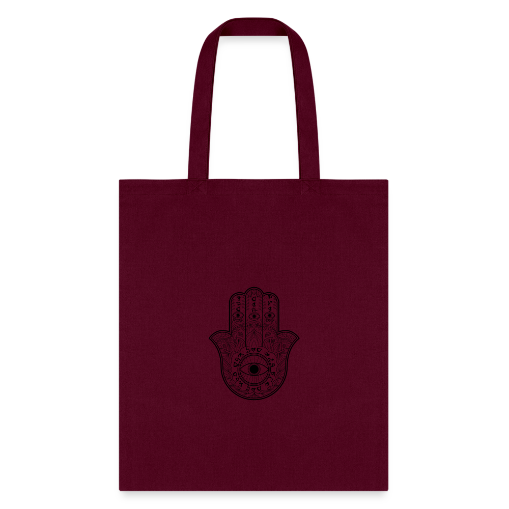 Single Hamsa Tote Bag - burgundy