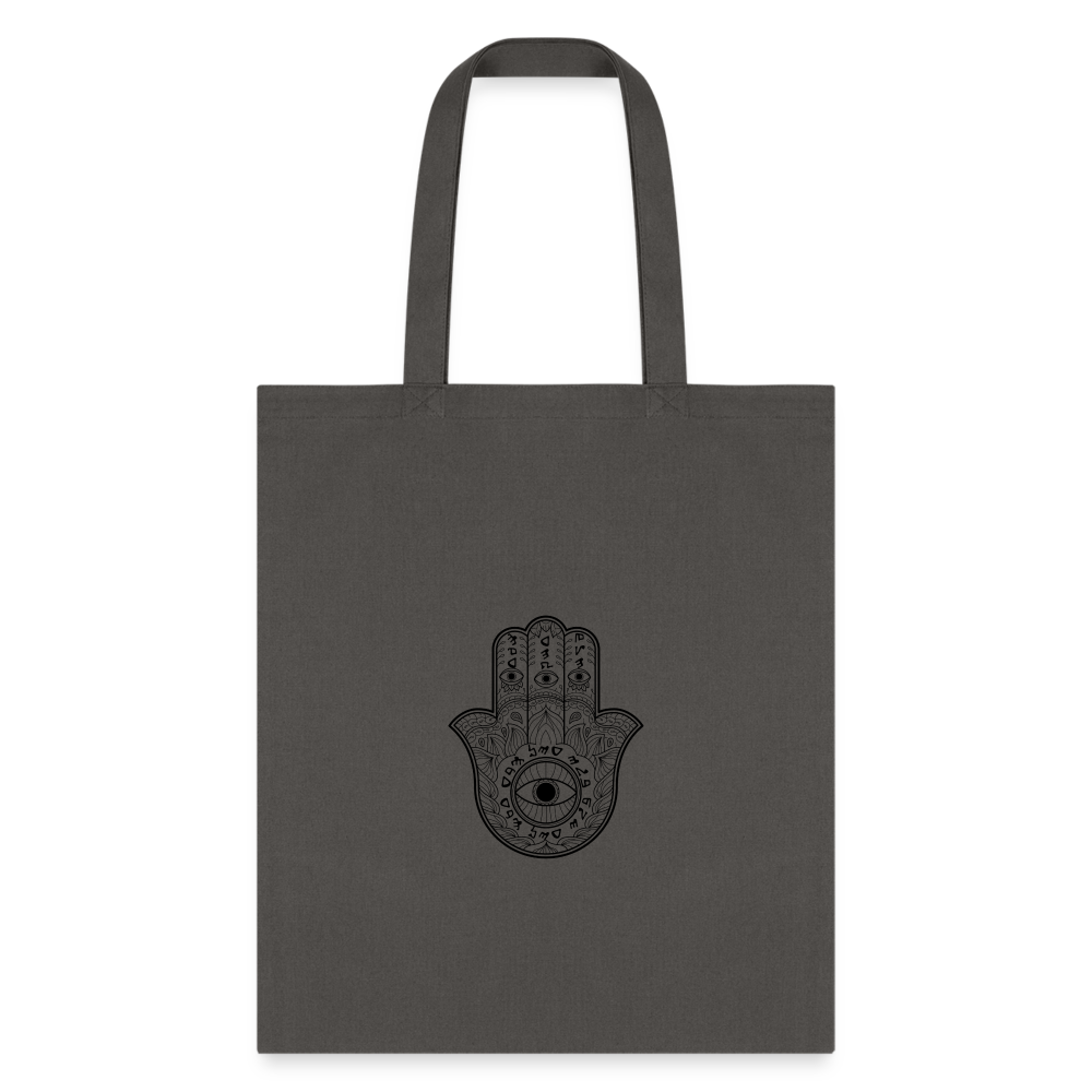Single Hamsa Tote Bag - charcoal