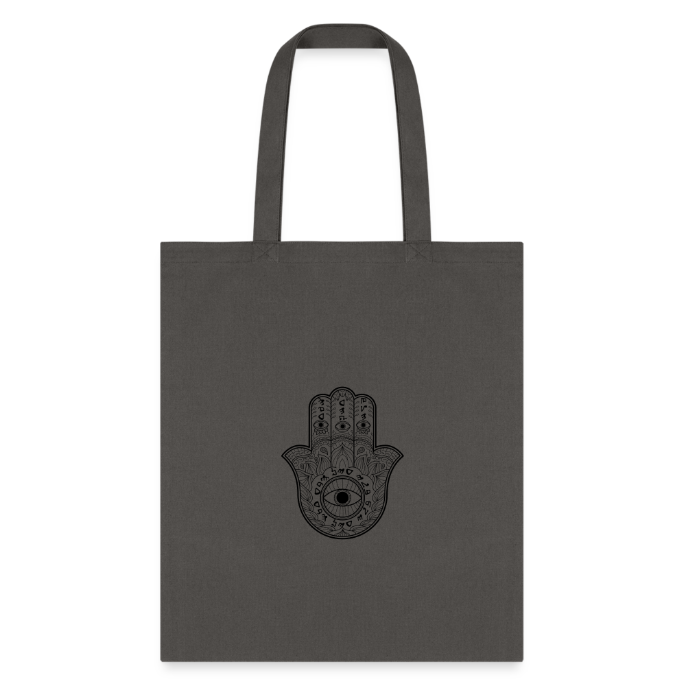 Single Hamsa Tote Bag - charcoal