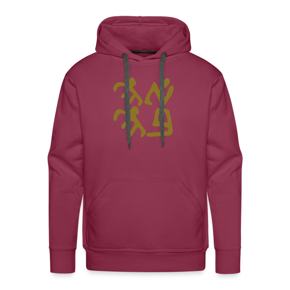 Ancient Love (Ahava) Mens Hoodie - Gold Foil - burgundy