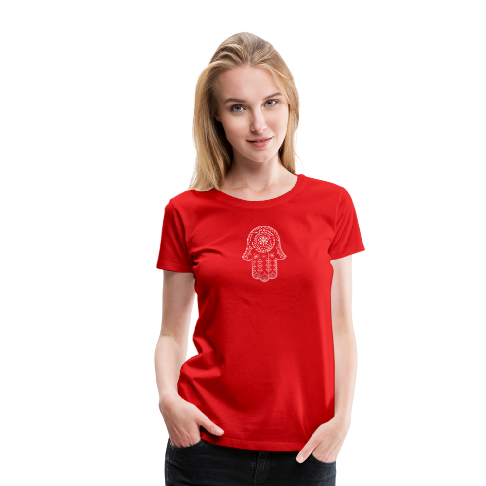 Hamsa Spell Womens T-Shirt - red