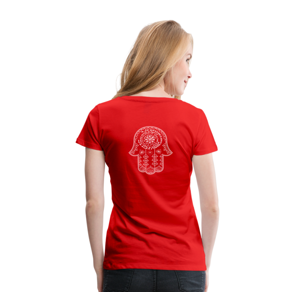 Hamsa Spell Womens T-Shirt - red