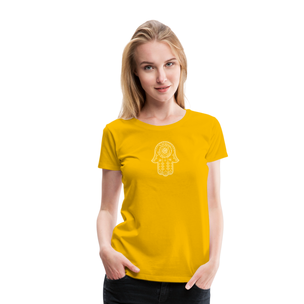 Hamsa Spell Womens T-Shirt - sun yellow