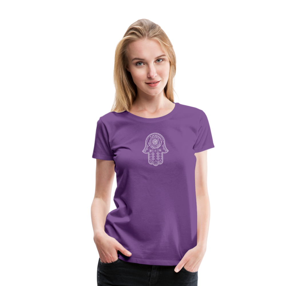 Hamsa Spell Womens T-Shirt - purple