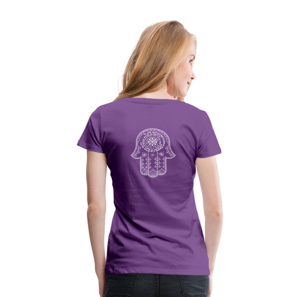 Hamsa Spell Womens T-Shirt - purple