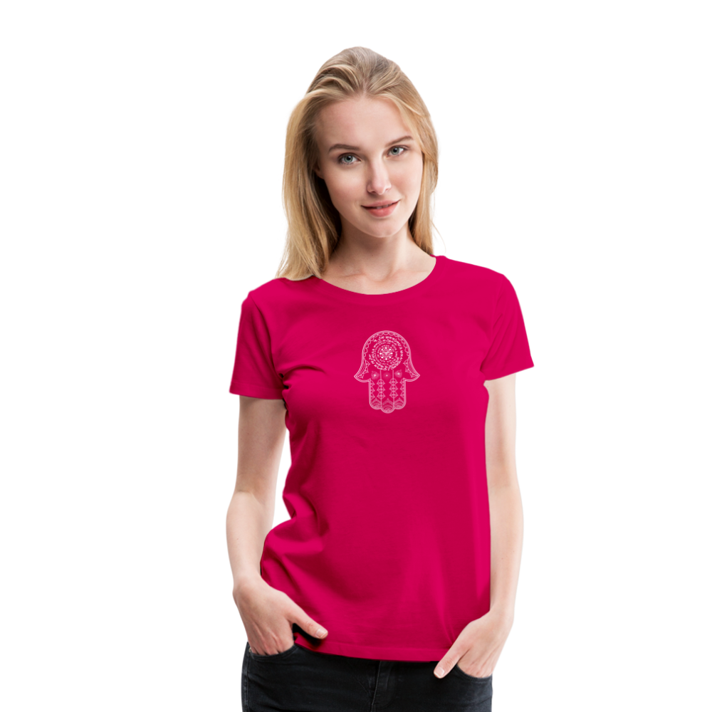 Hamsa Spell Womens T-Shirt - dark pink