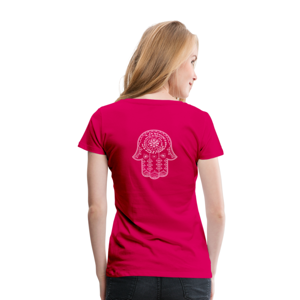 Hamsa Spell Womens T-Shirt - dark pink