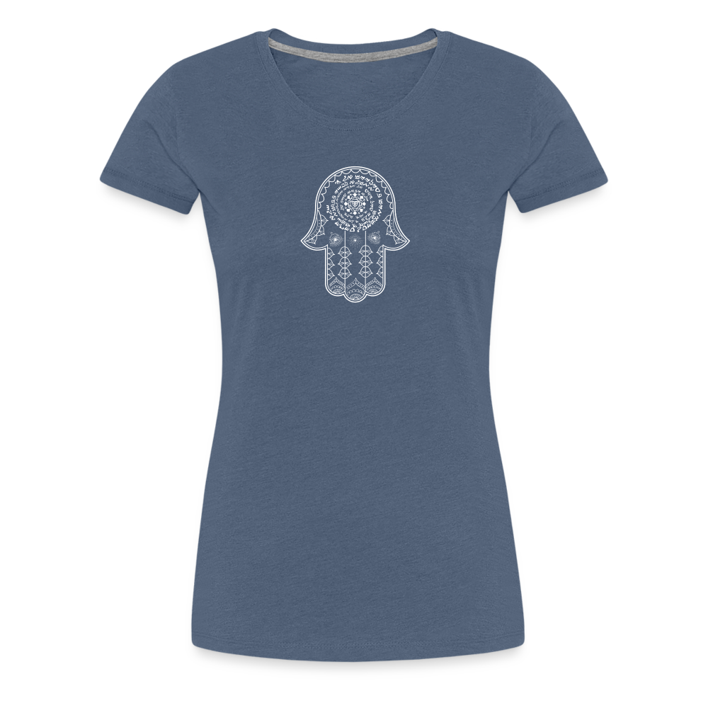 Hamsa Spell Womens T-Shirt - heather blue