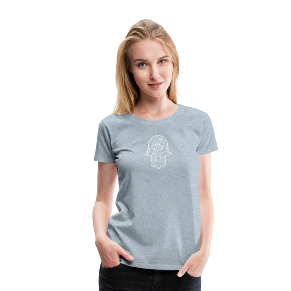 Hamsa Spell Womens T-Shirt - heather ice blue