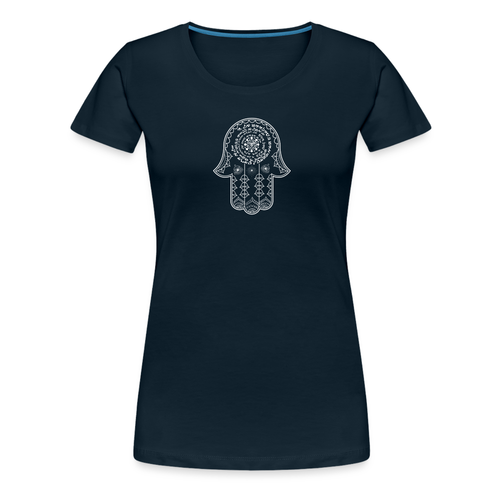 Hamsa Spell Womens T-Shirt - deep navy